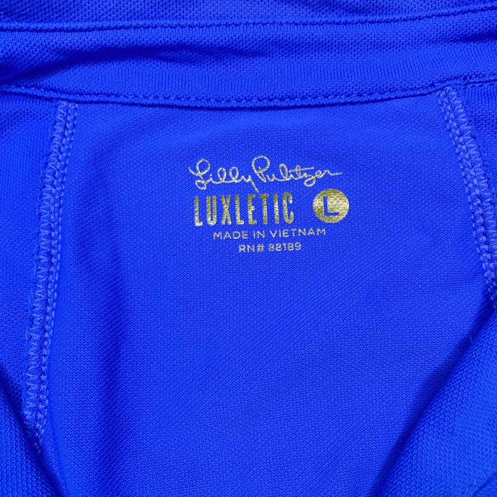 Lilly Pulitzer Upf 50+ Luxletic Martina Polo Top Royal Blue Size L - Picture 7 of 7